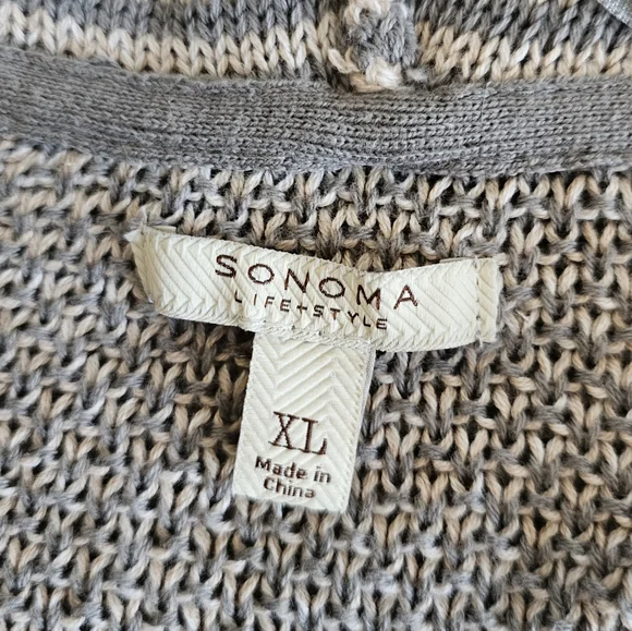 SALE- Sonoma women's open knitted hooded cardigan sweater size xl - Picture 10 of 12